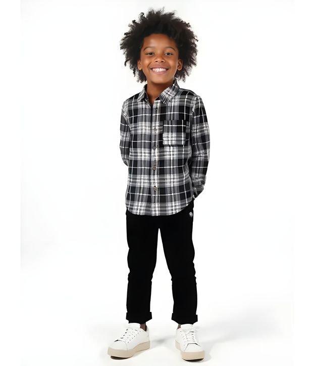 Camisa Infantil em Flanela com Estampa Xadrez - Tam 1 a 6 Anos - 2