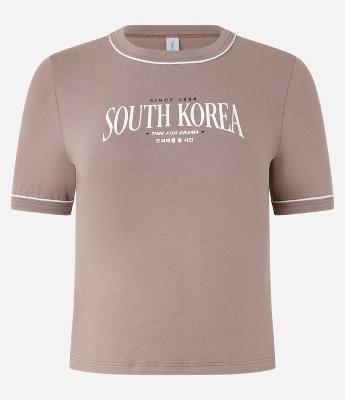 Blusa New T-shirt em Algodão com Estampa South Korea