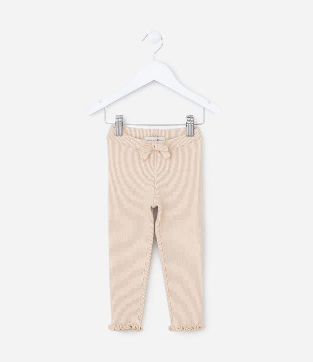 Calça Infantil em Ribana com Frufru na Barra - Tam 1 a 5 Anos - 1