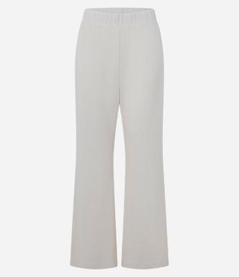 Calça Pantalona Canelada com Elástico no Cós