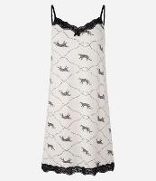 Camisola Curta em Viscose com Estampa de Oncinhas e Renda no Decote - 1