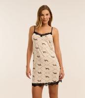 Camisola Curta em Viscose com Estampa de Oncinhas e Renda no Decote - 2