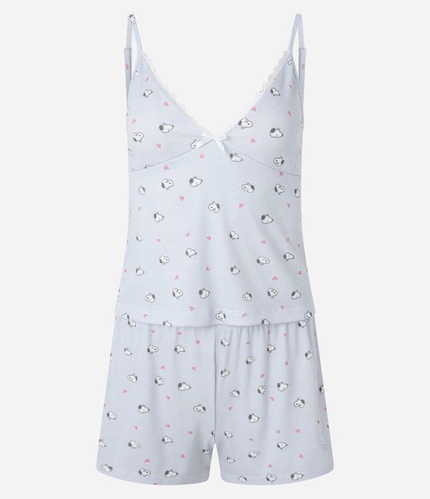 Pijama Short Doll em Ribana com Estampa de Mini Snoopy - 1