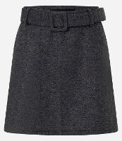 Saia Curta em Polyvelour Xadrez com Cinto - 1