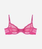 Sutiã sem Bojo com Aro em Renda Floral com Recorte Vazado - 1