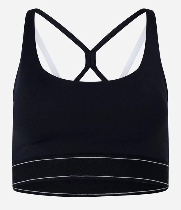 Top Esportivo Microfibra com Bojo e Detalhes Contrastantes - 1