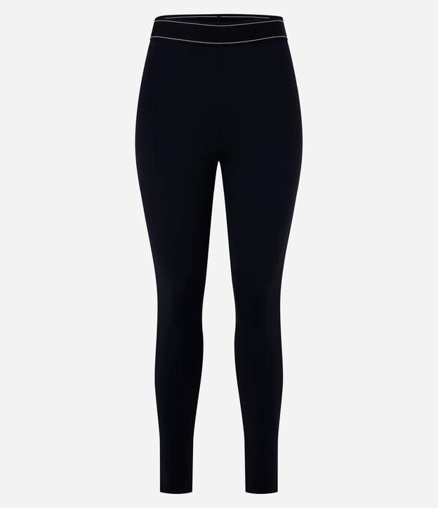 Calça Legging Esportiva em Microfibra com Detalhes Contrastantes - 1