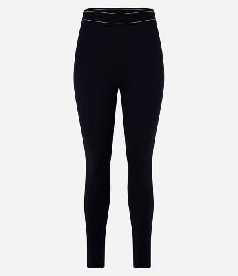 Calça Legging Esportiva em Microfibra com Detalhes Contrastantes