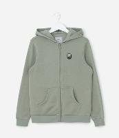 Jaqueta Infantil em Moletom com Patch e Capuz - Tam 5 a 14 anos - 1