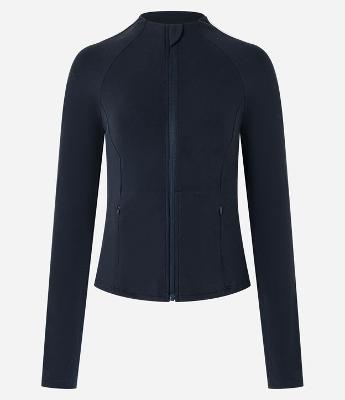 Jaqueta Esportiva Justa em Microfibra com Bolsos e Listra Contrastante