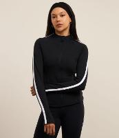 Jaqueta Esportiva Justa em Microfibra com Bolsos e Listra Contrastante - 3