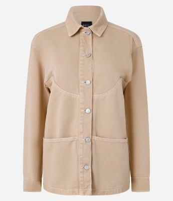 Camisa Overshirt em Sarja com Algodão Agroecológico e Pespontos Contrastantes