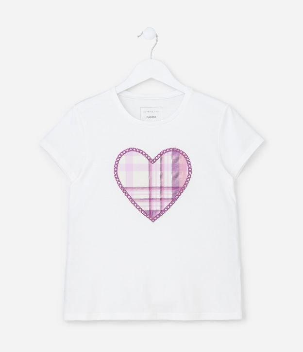 Blusa Infantil com Estampa Coração Xadrez - Tam 5 a 14 Anos - 1
