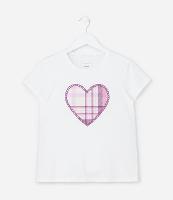 Blusa Infantil com Estampa Coração Xadrez - Tam 5 a 14 Anos - 1