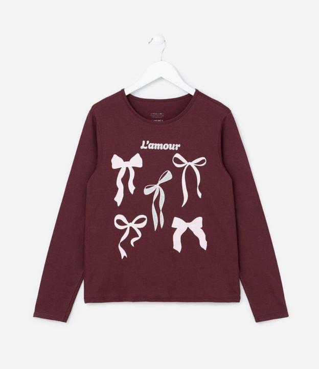 Camiseta Infantil com Estampa Laços - Tam 5 a 14 Anos - 1