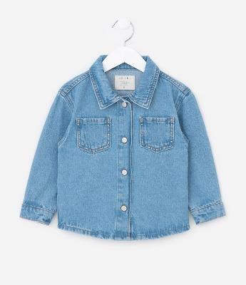 Jaqueta Infantil em Jeans com Tachinhas Aplicadas - Tam 1 a 6 Anos