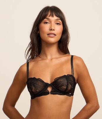 Sutiã sem Bojo com Aro em Tule com Bordado Diferenciado