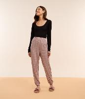 Pijama Longo em Ribana com Calça Xadrez - 2