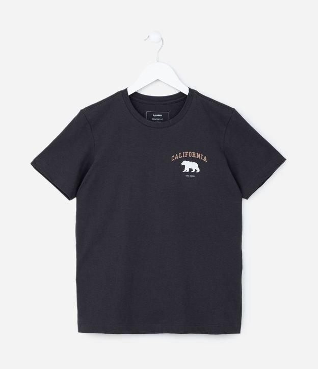 Camiseta Infantil com Estampa Urso California - Tam 7 a 14 Anos - 1