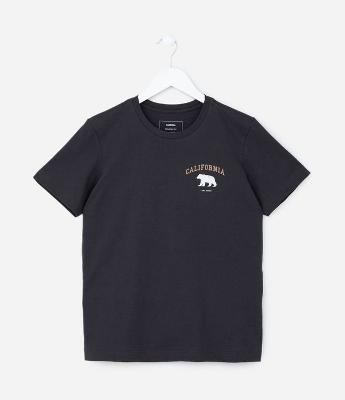 Camiseta Infantil com Estampa Urso California - Tam 7 a 14 Anos