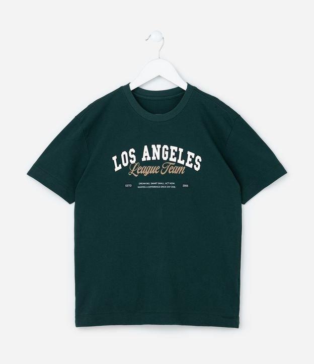 Camiseta Infantil em Piquet com Lettering Los Angeles - Tam 5 a 14 Anos - 1
