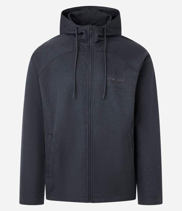 Casaco Esportivo com Textura e Estampa Lettering - 1