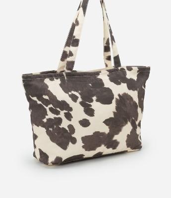 Bolsa Shopper Grande Estampa Animal Print Vaca