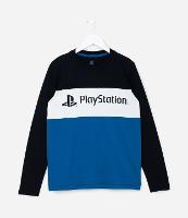 Camiseta Infantil com Recortes e Estampa Playstation - Tam 5 a 14 Anos - 1
