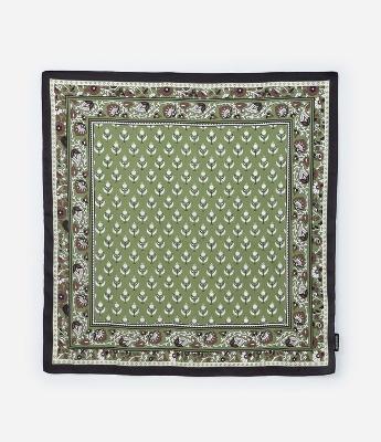 Lenço Quadrado Acetinado com Estampa Floral
