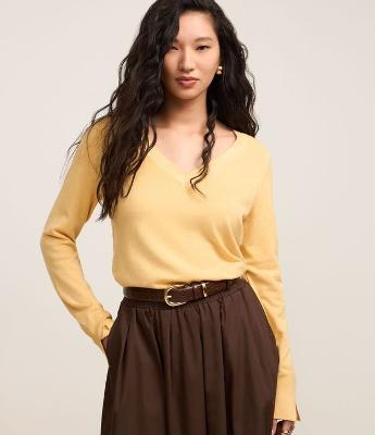 Suéter em Tricô com Decote V