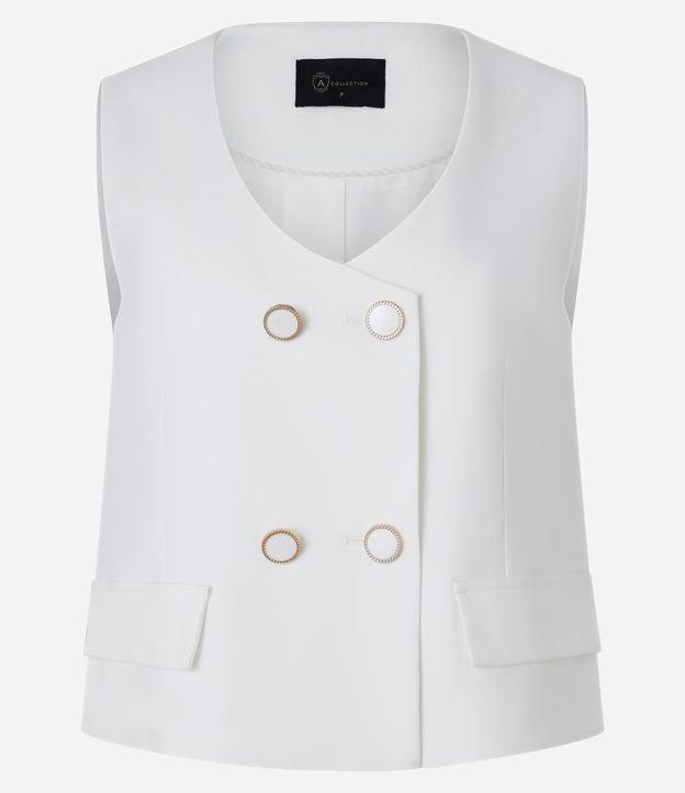 Colete Alfaiatado com Botões no Transpasse e Lapelas - 1