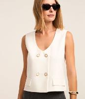 Colete Alfaiatado com Botões no Transpasse e Lapelas - 2