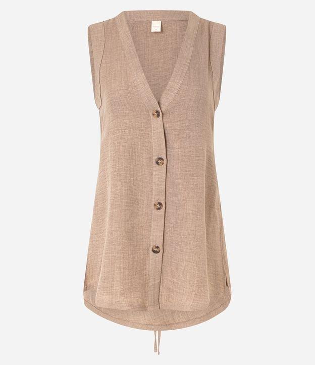 Blusa Longa em Chiffon com Amarração nas Costas - 1