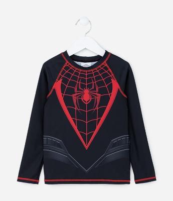 Camiseta Infantil Proteção UV e Estampa Homem-Aranha - Tam 3 a 10 Anos