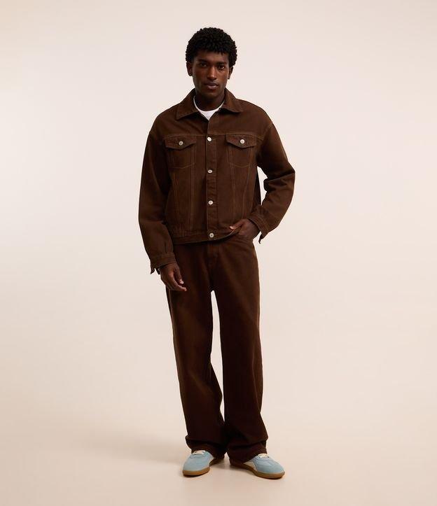 Calça Super Baggy em Sarja com Pesponto Contrastante - 2