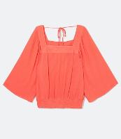 Blusa Manga 3/4 Ampla em Viscose Estampa Poá - 1