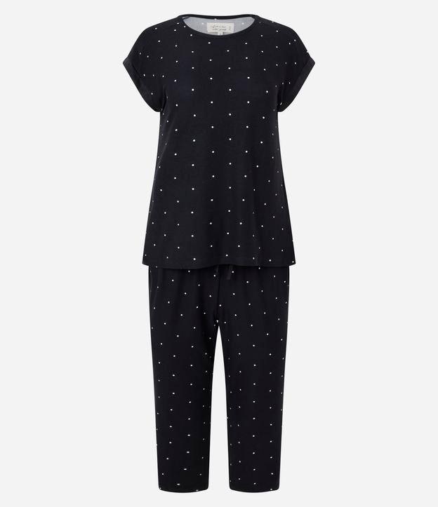 Pijama Capri em Peach Touch Estampado Poá - 1