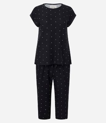 Pijama Capri em Peach Touch Estampado Poá