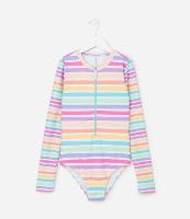 Maiô Infantil com Proteção UV e Estampa Listrada - Tam 5 a 14 Anos - 1