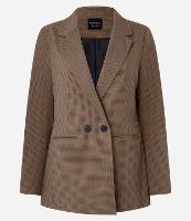 Blazer Alongado em Alfaiataria Xadrez com Botões - 1