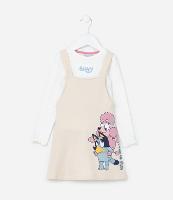 Vestido Infantil com Sobreposição e Estampa Bluey - Tam 1 a 6 Anos - 1