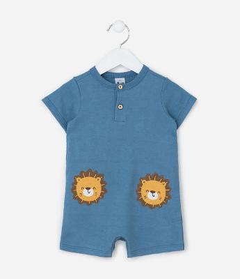 Macaquinho Infantil com Estampa Leãozinho - Tam 0 a 18 meses