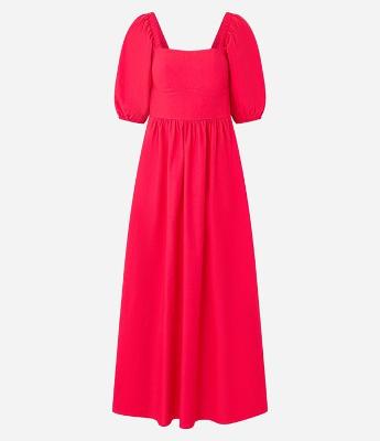 Vestido Longo em Tricoline Corsetado com Lastex nas Costas