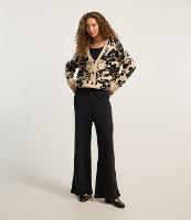 Calça Reta Canelada Felpada e Quentinha com Listras - 2