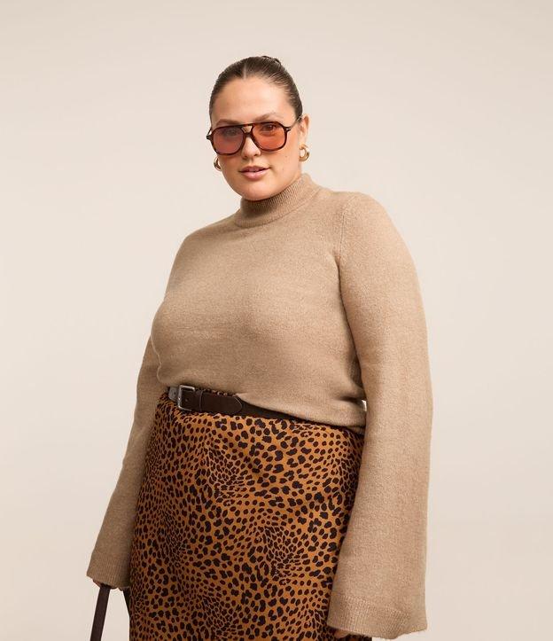 Blusa em Tricô Leve com Golinha e Manga Flare Curve & Plus Size - 1