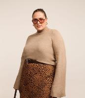 Blusa em Tricô Leve com Golinha e Manga Flare Curve & Plus Size - 1