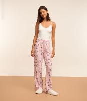 Calça de Pijama com Toque Suave e Estampa Stitch - 1