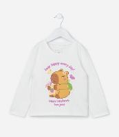 Camiseta Infantil com Estampa Capivara - Tam 1 a 6 Anos - 1