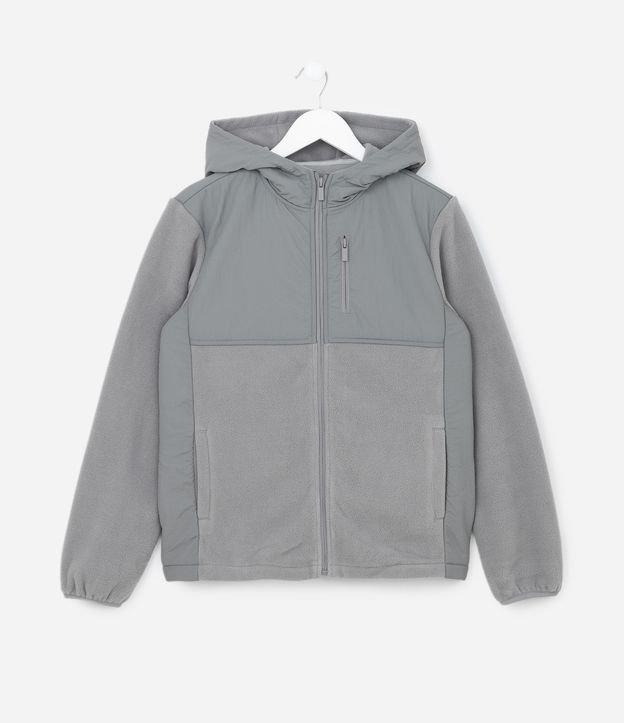 Jaqueta Esportiva Infantil com Forro Fleece e Capuz - Tam 5 a 14 anos - 1