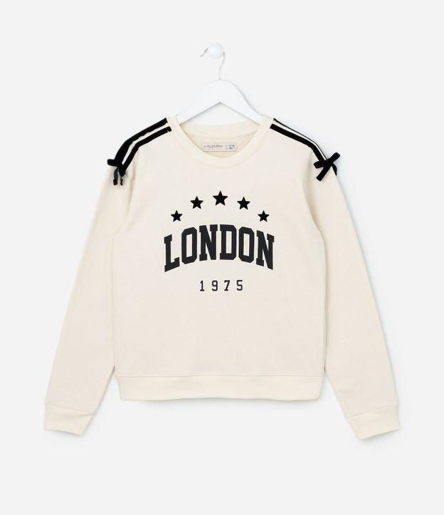 Casaco Infantil em Moletom com Lacinhos nos Ombros - Tam 7 a 14 Anos - 1